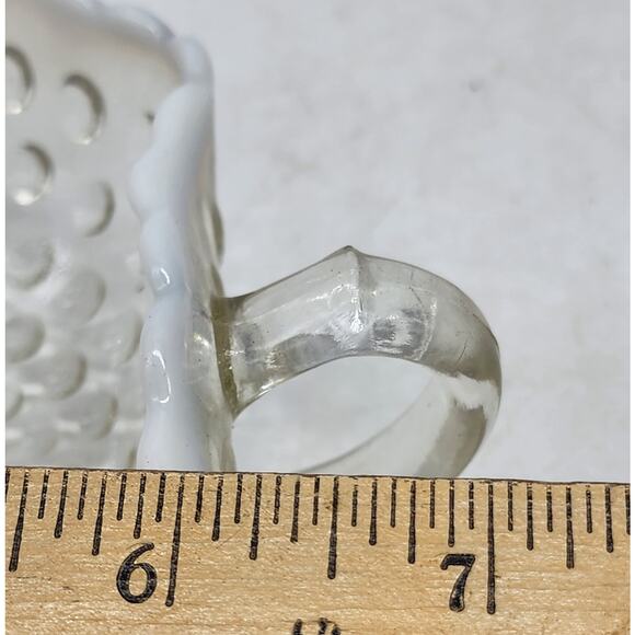 Anchor Hocking Moonstone Opalescent Hobnail Heart Shaped Candy Nut Nappy Dish - Picture 6 of 7